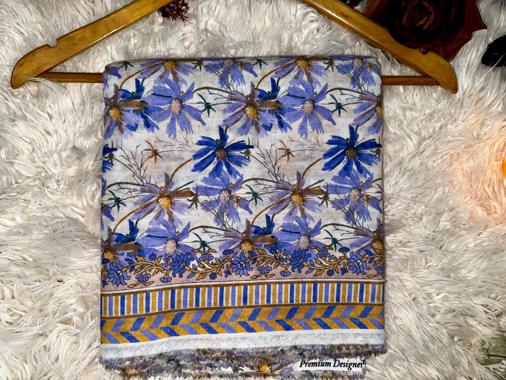 Elegant Floral Printed 2-Piece Khaddar Suit – Winter Collection