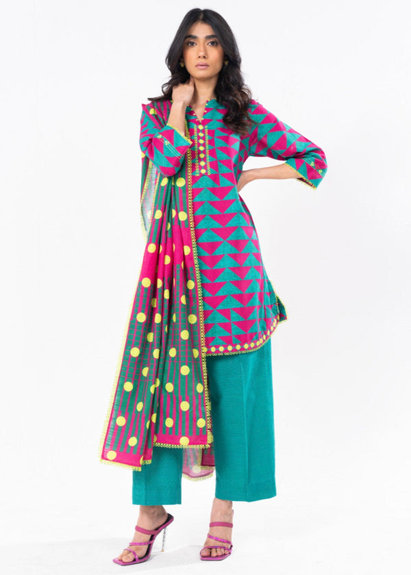 Khaddar 3-Piece Printed Winter Suit