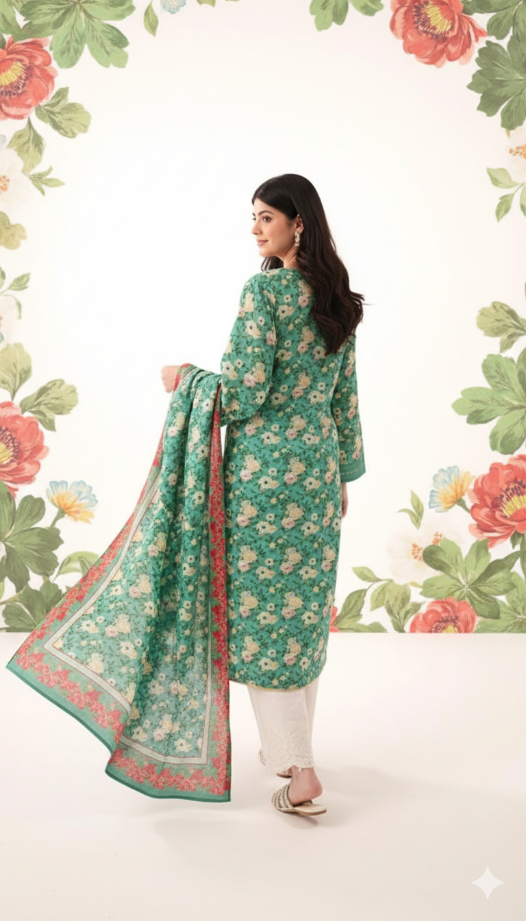 🌸 Winter Wool Linen Unstitched 3-Piece Suit (Agha Noor–Inspired)