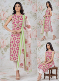 Alkaram Khaddar 3-Piece Printed Suit – Green & Pink