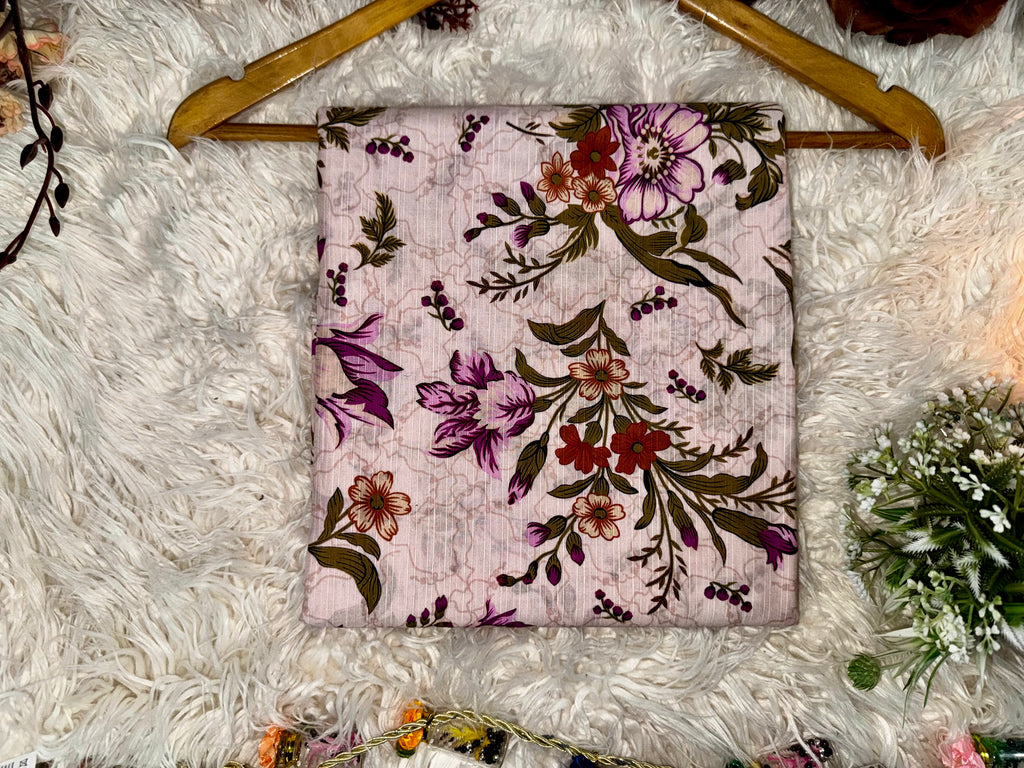 Printed Khaddar 2-Piece Suit – Soft Pink Floral Design
