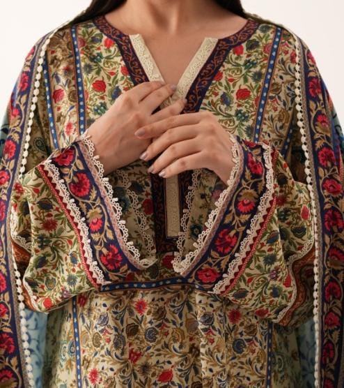 Winter Linen 3-Piece Unstitched Suit – Agha Noor Inspired