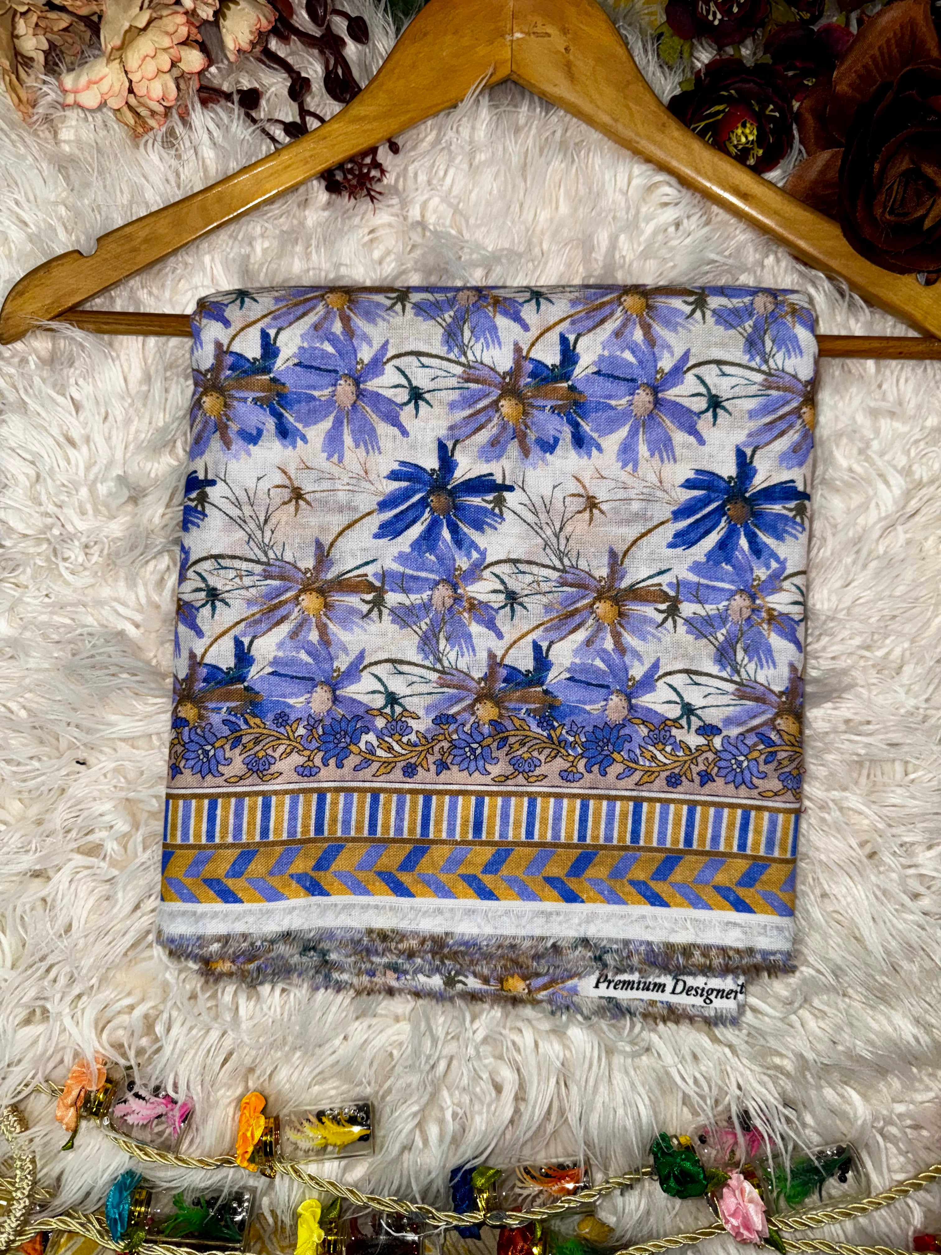 Elegant Floral Printed 2-Piece Khaddar Suit – Winter Collection