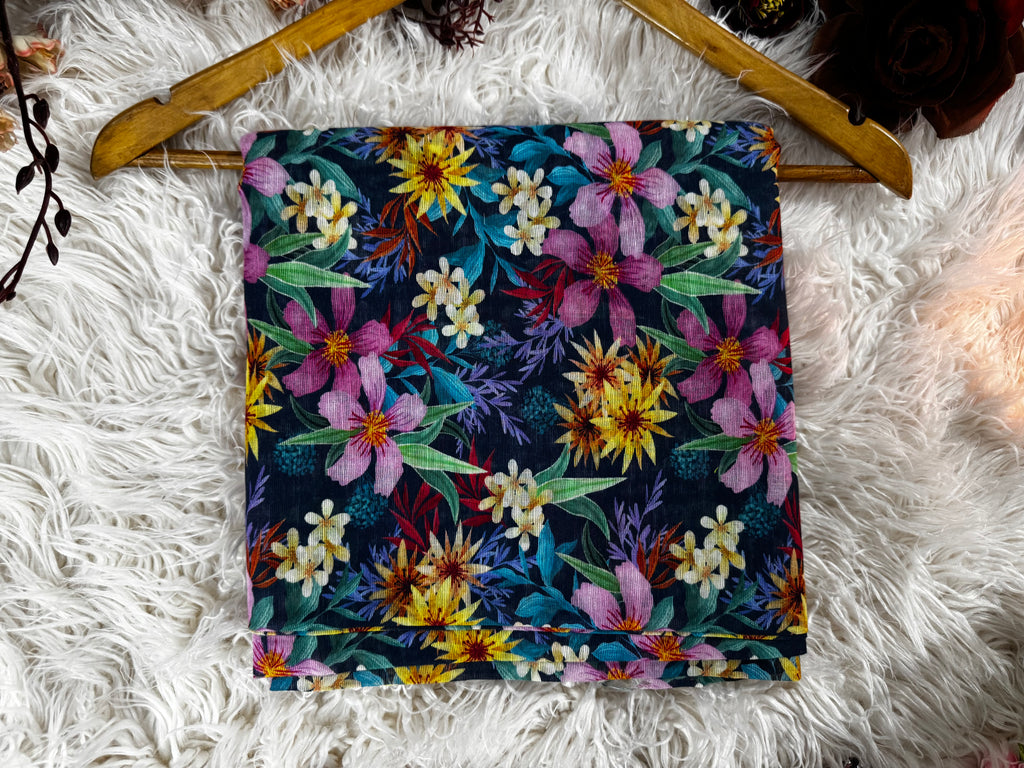 Floral Printed Khaddar Two-Piece Suit – Winter Collection